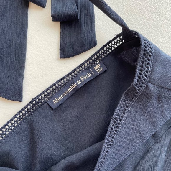 Abercrombie & Fitch Blue Open Back Maxi Dress Size Medium Petite - Picture 6 of 8